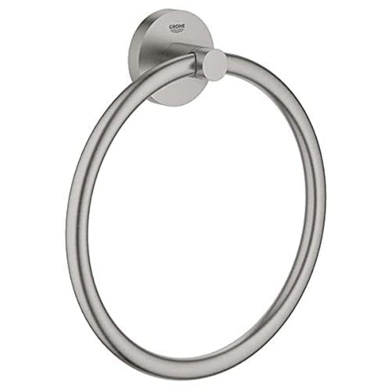 GROHE 40365DC1 Essentials Towel Ring, Super Steel