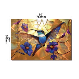 DAIFURONGE Tempered Glass Backsplash For Kitchen Behind Stove,Hummingbird Stove Back Top Cover,Easy to Clean Glass Splashback, Sink Cover Splash Guard,Home Kitchen Wall Decor (30"x20"(76.2x50.8cm))