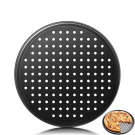 woojfcang Pizza Tray for Oven Non Stick, 10 inch Round Perforated Pizza Baking Tray, Carbon Steel Pizza Pans with Holes, Fridge and Freezer Safe