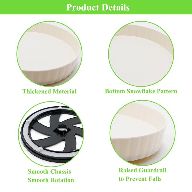 Turntable Organiser, 21 cm Diameter Fridge Rotating Plate, 360° Rotating