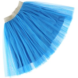 elamccor - Falda larga de tul para niñas pequeñas y grandes, talla 1T-16T, Azul eléctrico, 6-8 Años