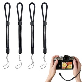 LENTQIUTT 4 Pieces Adjustable Wrist Strap, Camera Lanyard, Backpack Camera Lanyard Strap, Nylon Wrist Strap Phone Lanyard, Camera, Keys, Black