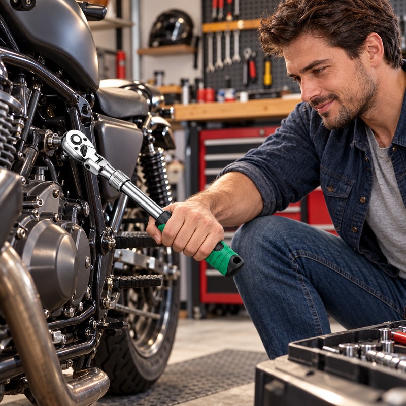 Drive Ratchet Wrench for Garage Repairs - 72-Tooth Flex Head
