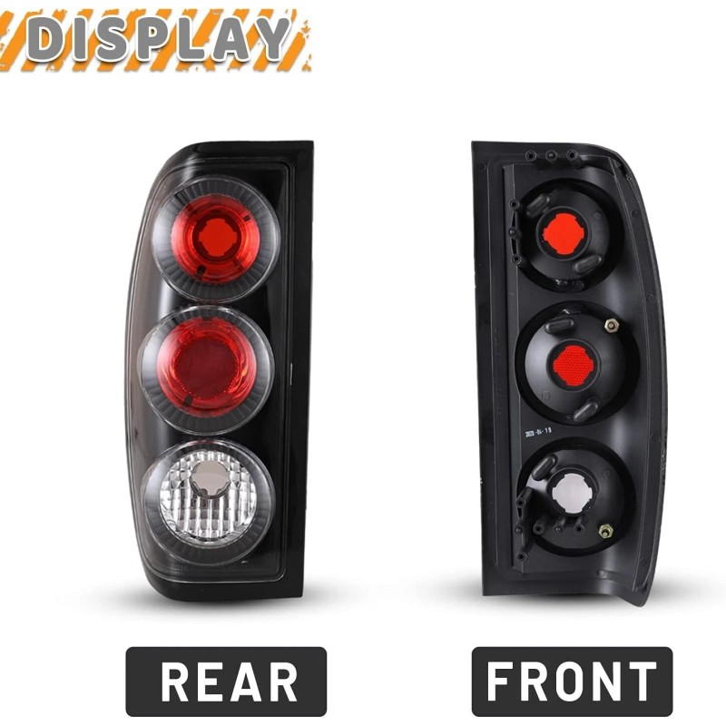 Wolfx Tail Lights Clear for 1998-04 Nissan Frontier Pickup Rear