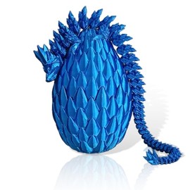 Easter Dragon Eggs with Dragon Inside,3D Printed Dragon,Easter Basket Dragon for Adult,Full Articulated Dragon Decoration for Gift (Blue-B)