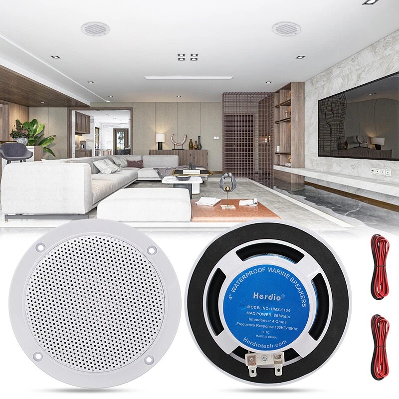 Herdio 4x Herdio 320W 4" Boat Marine Stereo Kitchen Bluetooth