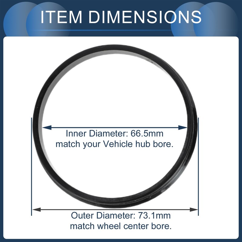 INFINAUTO Hub Centering Rings 66.5mm ID 73.1mm OD Car Wheel