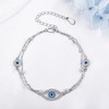 DAYLINLOVE Evil Eye Anklet 925 Sterling Silver Blue Greek Evil