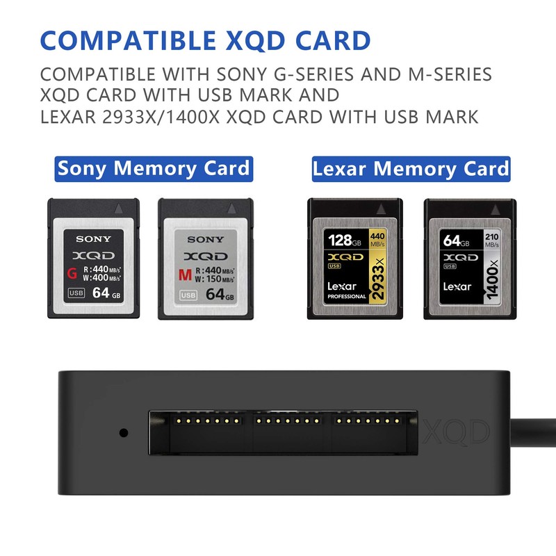 【Upgraded Version】Cateck USB 3.0 XQD Card Reader, Compatible with Sony