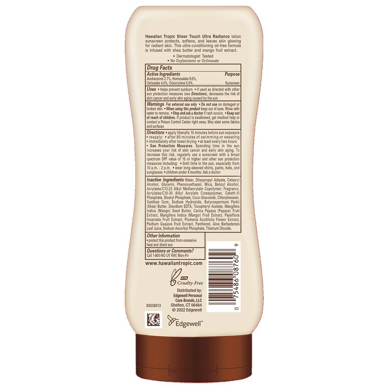 Hawaiian Tropic Sheer Touch Sunscreen SPF 50 Plus 8 oz