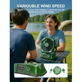 Portable Misting Fans - 6L Water Tank, 20000mAh Rechargeable Outside Water Fans with Remote Control, LED Light Adjustable Spray Mister Fan with Hook/Bucket, Misters for Outdoor Patio/Camping