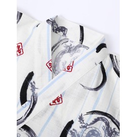 SHELISTEN 100-150 Jinbei, Boys and Children, Yukata, Kimono, Summer Festival, Fireworks Display, Cute Children's Day, Top and Bottom Set, dragon