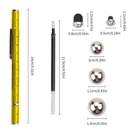 Tabanzhe Elegant Transformable Magnetic Stress Pen - Multi-Functional Fidget Pen for Touchscreens, Anxiety Relief, and Stress Reduction ，Stress Reducing Multi-Purpose Ballpoint Pen(Gold)
