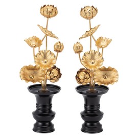 Takita Shoten Buddhist Altar Store Everflower with Flower Stand, 5 Size (1 Pair), Total Height 10.6 inches (27 cm), Buddhist Altar, Everflowers, Made in Japan, Certificate Included