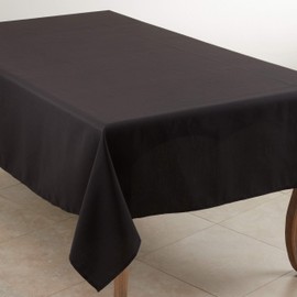 SARO LIFESTYLE Collection Casual Design Everyday Tablecloth, 65" x 84", Black