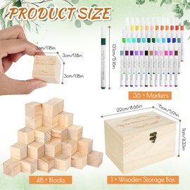 86 Pcs Baby Shower Games Sign Kit with Wooden Blocks Markers Game Sign Storage Box, Fun Baby Shower Decorations, Gender Reveal Games for Guest Baby Shower Party Favors DIY