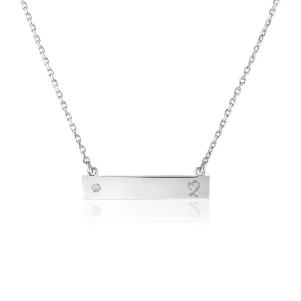 Unbranded Solid Sterling Silver 0.02 CT Diamond Bar Chain Link