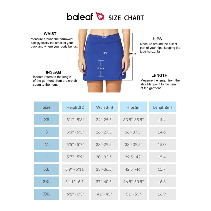 baleaf Women's Tennis Golf Skirts Skorts with Shorts Running Stretchy