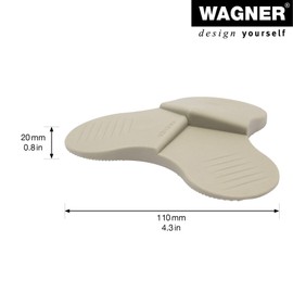 WAGNER Door Wedge/Doorstop 3STOP Color - Ø 108 x 19 mm, Brown Design Wedge Made of high Class Synthetics, to be Pushed Underneath Doors, with 3 Different Wedge Heights - 15698401