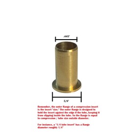 Sellerocity 10-Pack of Brass Inserts For Tube Which Measures 5/8" OD X .445" ID, Reinforcement Fittings for Compression Connections, Prevents Tube Collapse