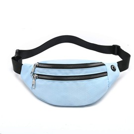 MOCE Waist Bag Fanny Pack for Men & Women Fashion Water Resistant Hip Bum Bag with Adjustable Belt for Travel Hiking Running Outdoor Sports.(Light Blue02)