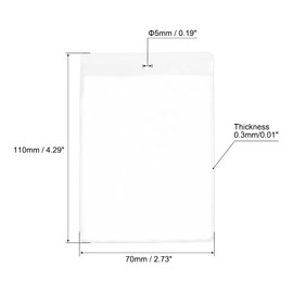 sourcing map PVC Plastic Tags Bag,for Luggage Clothes Equipment Tags,Valve Marking,Outdoor Tagging,2.8 x 4.5 Inch with Hole Clear Pack of 50