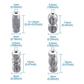 Pandahall 100sets 4 Style Barrel Screw Clasp Platinum Plated Column Jewelry End Tip Caps Cord Clasp Terminators Connectors for Necklace Bracelets Jewelry Making Findings 11-12mmx4-5mm