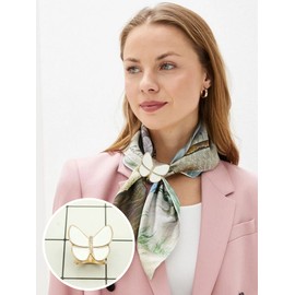 4 Pcs Scarf Rings for Women Pearl Flower Scarf Ring Clips Gold Scarf Clip Shawl Pins Elegant Pearl Scarf Buckle Silk Scarf Ring Coat Decoration Accessories