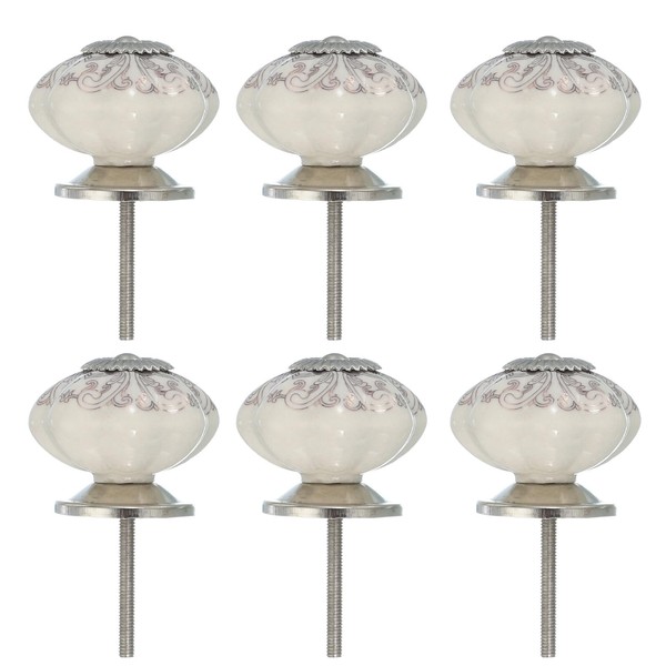 uxcell 6 Packs Ceramic Knobs, Pumpkin Ceramic Cabinet Drawer Knobs