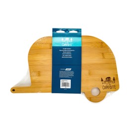 Camco Life is Better at The Campsite Retro RV Shaped Bamboo Wood Cutting Board for Food Prep-Doesn't Dull Knives, Resists Moisture (53089)