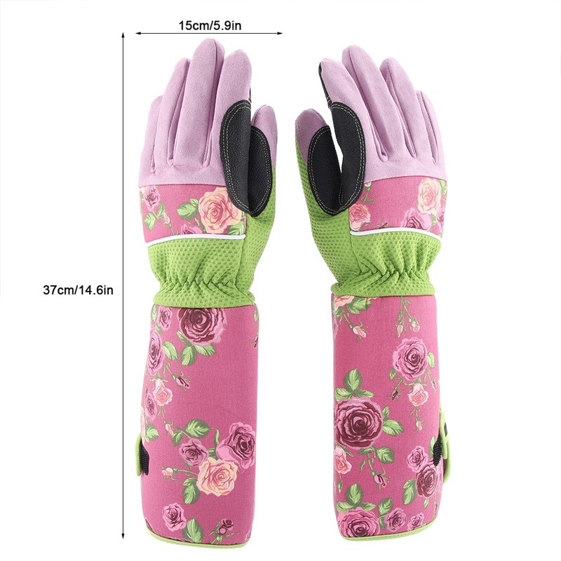 Long Rose Pruning Gardening Gloves Puncture Resistant Work Yard Glove(Pink)