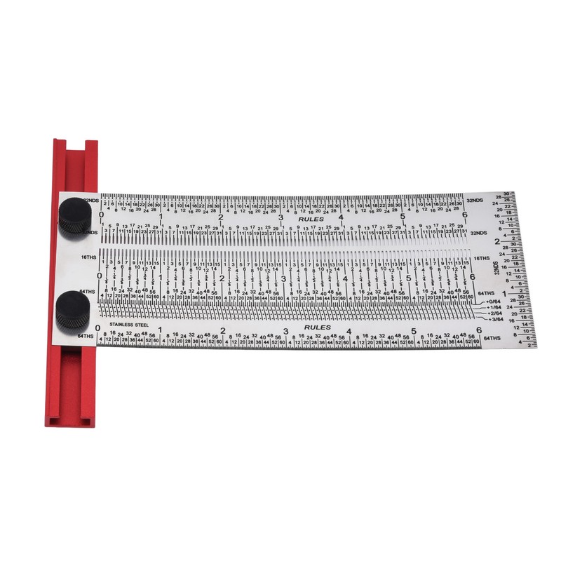 T Rule Stainless Steel Silver Scribing Ruler Woodworking Measuring Tool