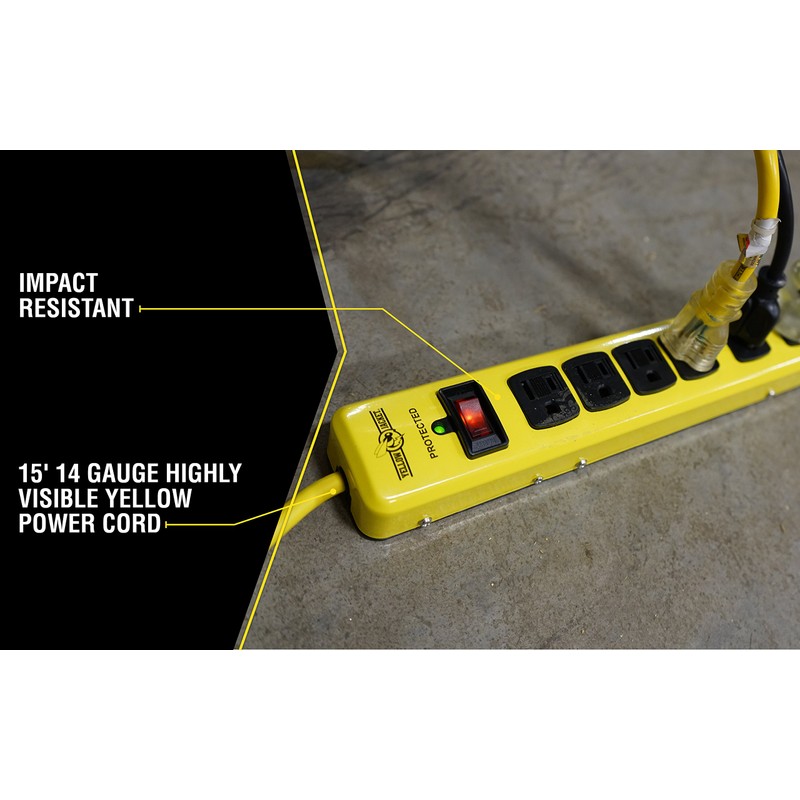Yellow Jacket 5138N 5138 Metal Surge Protector Strip with 6