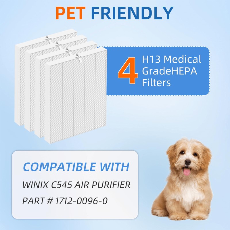 C545 HEPA Replacement Filter S for Winix C545 Air Purifier,4