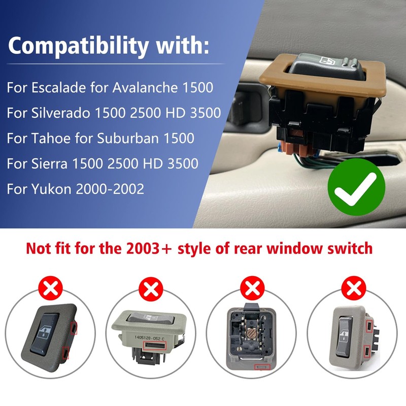 OICCTBF Rear Power Window Switch Trim Repair Fix,Driver Passenger Side