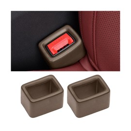 Osilly Car Seat Belt Buckle Holder, 2PCS Vehicle Seatbelt Buckle Booster for Easy Access, Seatbelt Buckling Cover to Make Receptacle Stand Upright for Kids, Universal Automotive Accessories (Brown)