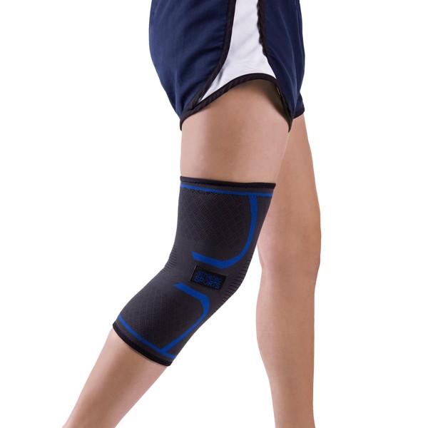 Athletec Sport Knee Compression Sleeve for Knee Pain, Joint Pain, Arthritis Relief, Meniscus Tear and Injury, Support for Running, Walking, Workout, Recovery - Size Large in Black (One Piece)