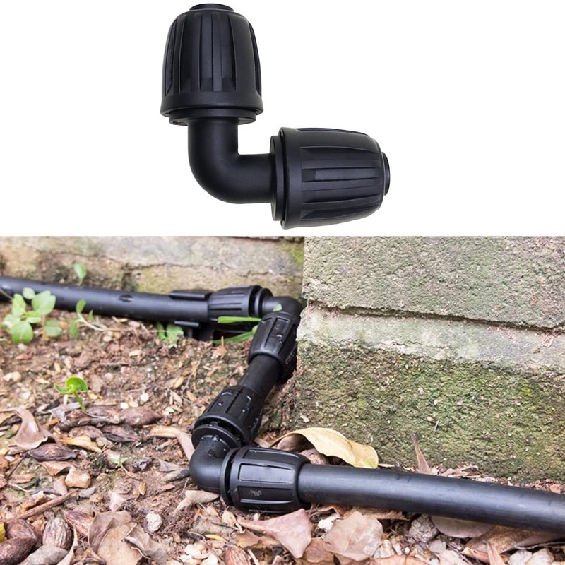 CTRICALVER 1/2" Irrigation Fittings, 6 Elbow Connectors, Irrigation Pipe Connector,