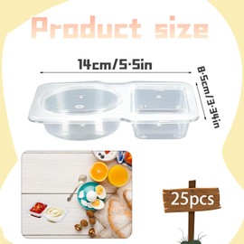 XLTXWD 25 PCS Reusable Snack Pots 2 Compartments, Reusable Snack Containers, Double Compartment Pot