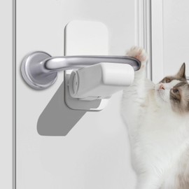 Door Knob Lock Kids Door Lock Pet Door Knob Stopper Retrofit 180° Rotatable Door Stopper Door Knob Block Cat Escape Prevention (1 White)