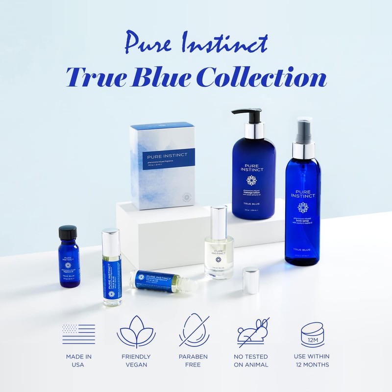 Pure Instinct Pheromone Massage Lotion True Blue 8oz