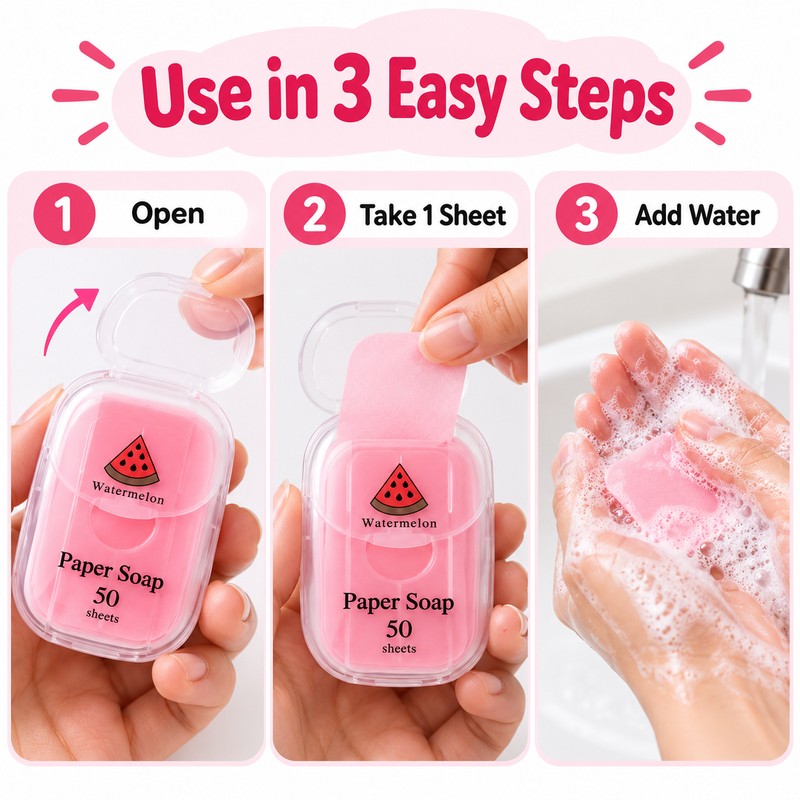 Portable Paper Soap Sheets for Hand Washing – Compact Disposable