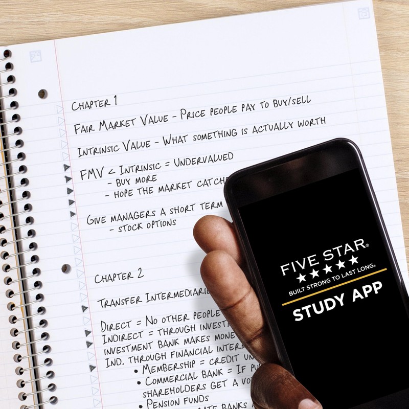 Five Star Spiral Notebook + Study App, 1 Subject, College