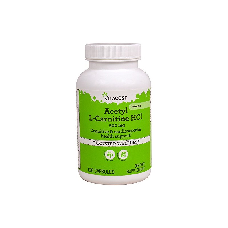 Vitacost Acetyl L-Carnitine HCl - 500 mg - 120 Capsules