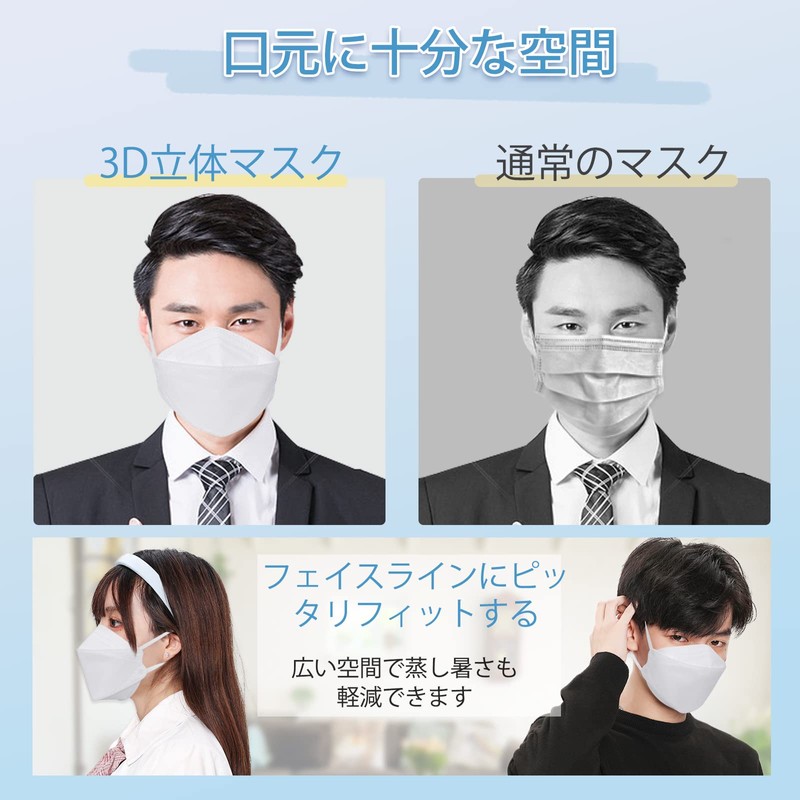 立体 マスク 大きめ22.5cm/やや大きめ21cm 不織布 個包装 30枚入 3D 大人用 【耳が痛くならない】 brodioマスク