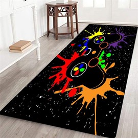 Game Controller Pattern Runner Rug for Hallway 2x6 Black Hallway Rugs,Gaming Area Rugs for Boys,Gamer Room Decor Throw Rug,Non-Slip Floor Carpets for Bedroom Living Room Entrance Door Mat Washable Rug