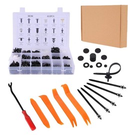 Stanz (TM) 415PCS Car Retainer Clips Fasteners with 5pcs Removal tools Door Panel Remover, 18 Sizes of Plastic Push Rivets Clips Kit