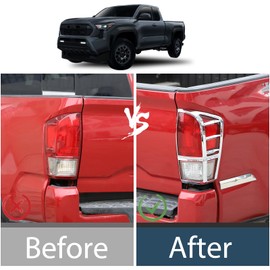 Lcojicep ABS Material Tail Light Cover GuardCompatible with Tacoma 2016-2022, Rear Tail Light Guards Cover, Tail Light Lamp Cover Guard Trim Frame Bezels Decoration. (Bright Light)