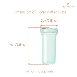 BEADNOVA Floral Water Tubes 1.6 Inch Plastic Water Tubes for Floral Flower Vials with Caps for Flower Arrangement Decoration (Green, 20 Pcs)