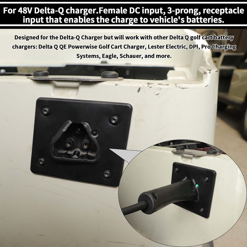 Panglong EZGO RXV 48V Charger Receptacle, Golf Cart Delta-Q Charger